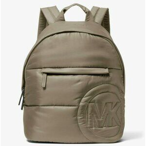 S Michael Kors Rae Medium Quilted Nylon Army Green Backpack 35F1U5RB2C NWT $368